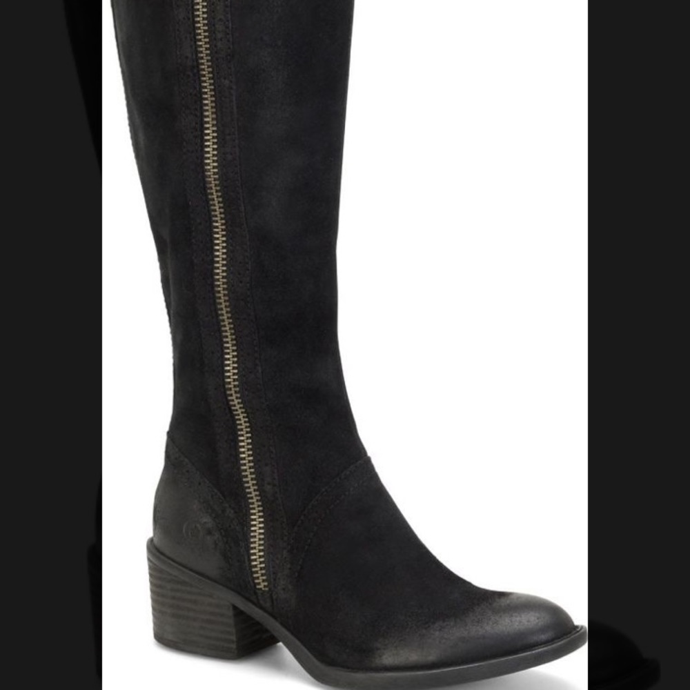 Born boots size 9.5 black leather suede